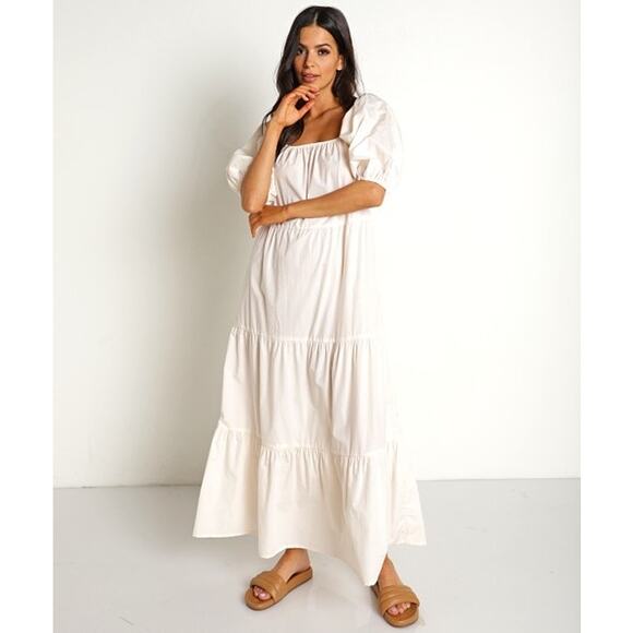 Faithfull the Brand Dresses & Skirts - Faithful The Brand Shell Ronan Tiered Midi Dress Size XS CReam